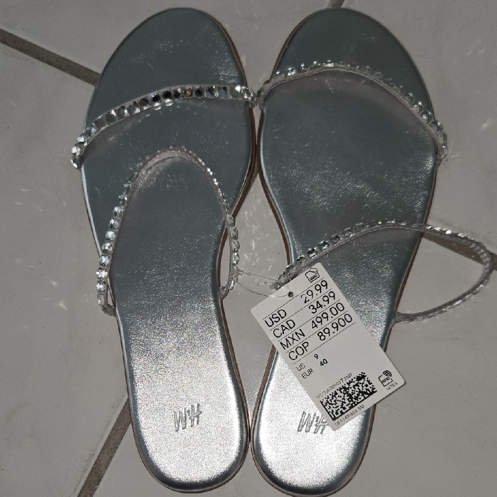 H&M Shimmering Silver Sandals - Picture 1 of 1